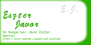 eszter javor business card